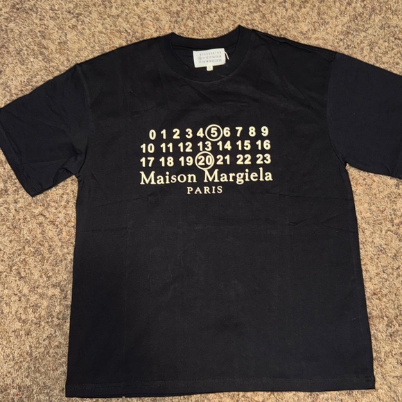 Maison Martin Margiela Black Tee with White Print - Picture 1 of 2